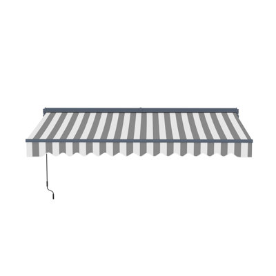 Semi-Cassette Patio Awning with LED Lights - Moroccan Collection 