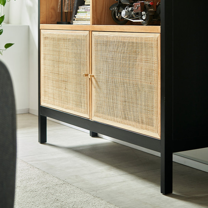 49.61" ash wood high-end Modern Minimalist Luxury display stand for antique items,Book Cabinet Storage Bookcase Storage Cabinets For Living Room, Bedroom, Home Office