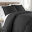 Ensemble de housse de couette Southshore Fine Linens Southshore Basics en noir, literie en microfibre à double brossage 90 g / m² avec fermeture à glissière cachée et attaches d'angle, 1 taie décorative, simple / simple TG-1947770617-1944171973