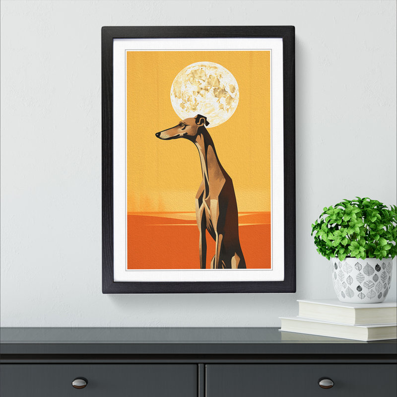 Greyhound Minimalism - Framed Print