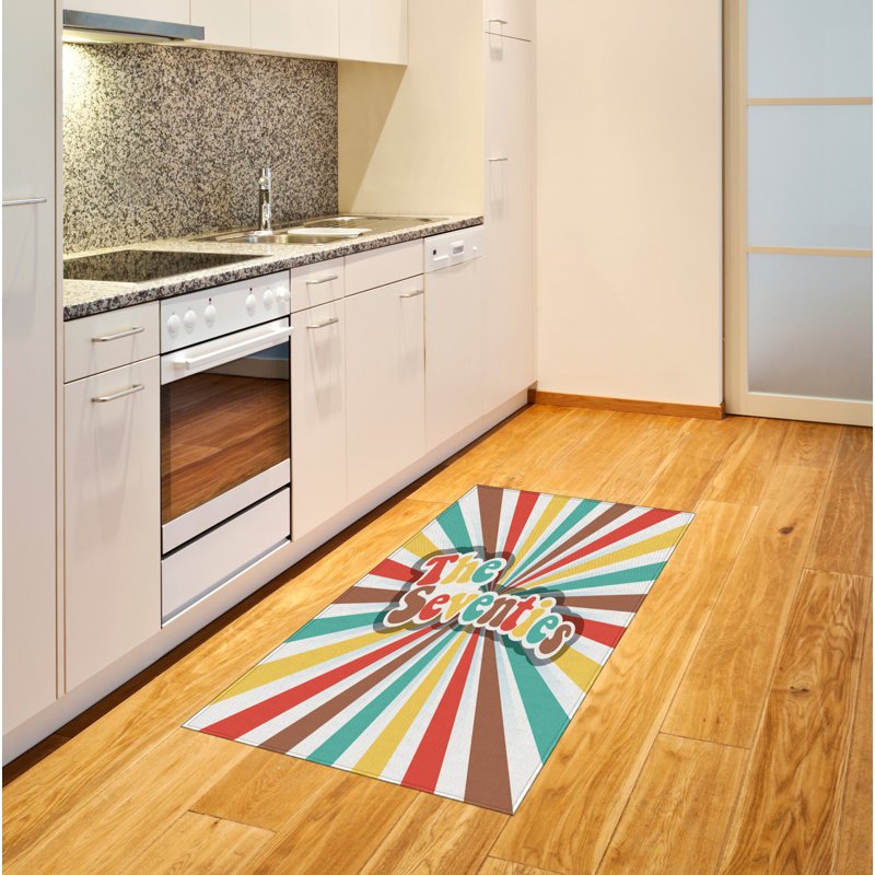 Tapis décoratif coloré en fibres de polyester à haute densité, Rectangle 2 pi 7 po x 5 pi