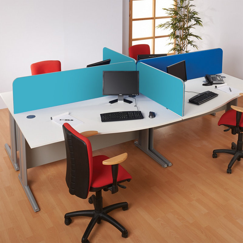 Desk Dividers, 40cm H x 80cm W x 3cm D, Cyan