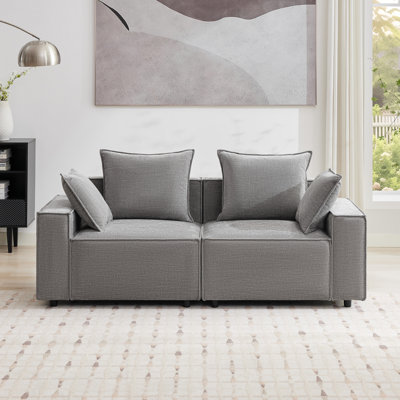 Modular Sofa Upholstered Sponge Foam Couch Loveseat