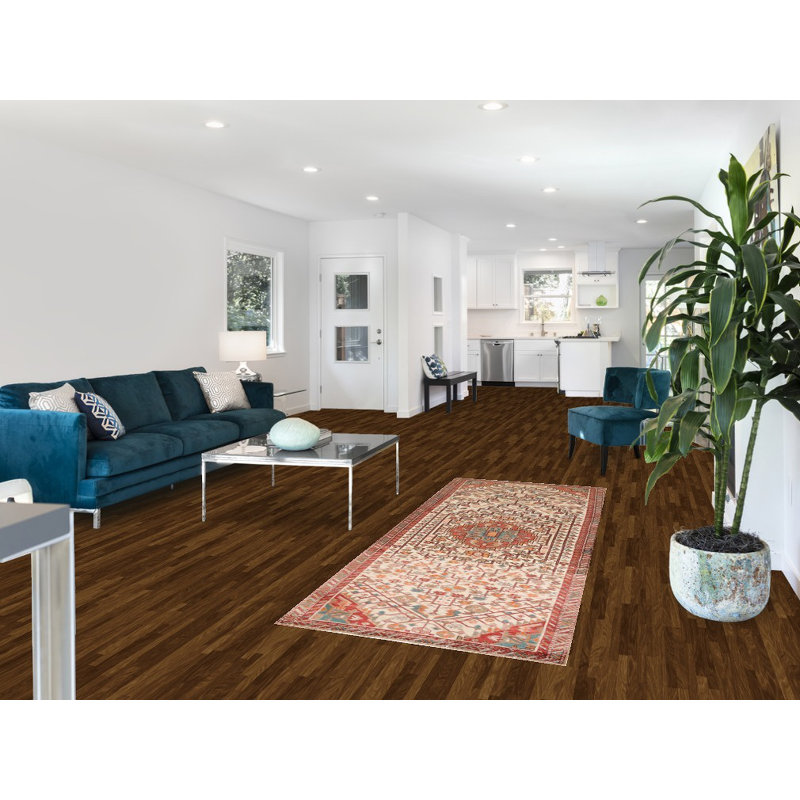 Tapis de couloir géométrique en laine 3x8
