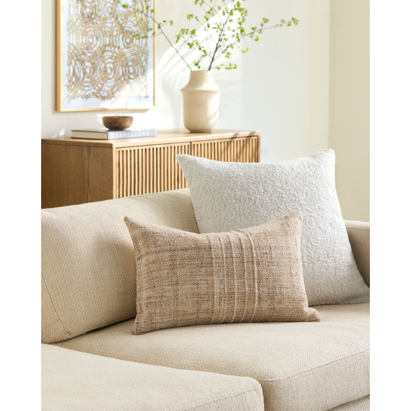Housse de coussin décoratif intérieur / extérieur Galey Alix x Livabliss Westport, Rectangle 14"H x 22"W, Polyester, Tanné