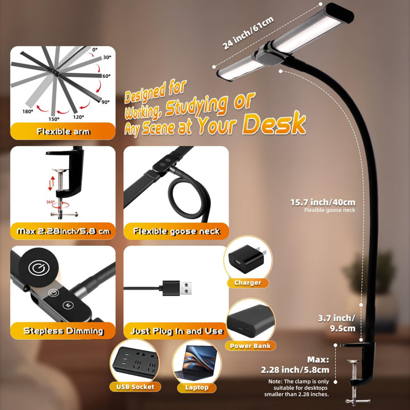 Metal Clip On Lamp