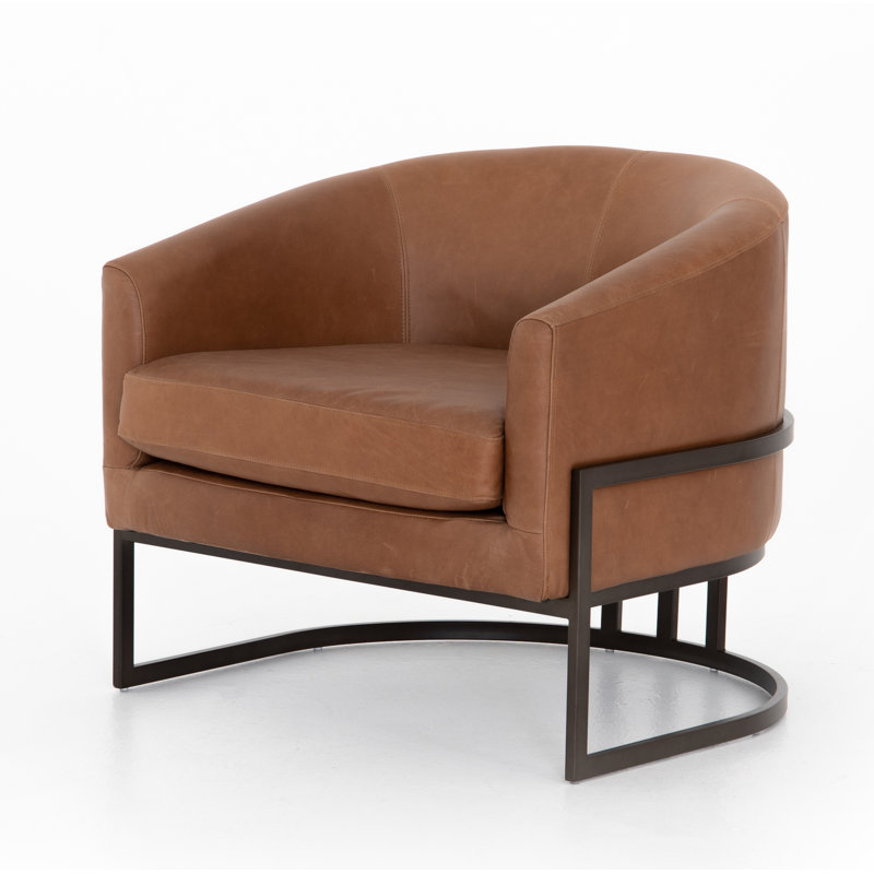 Corbin Barrel Chair, Chaps Sand Top Grain Leather