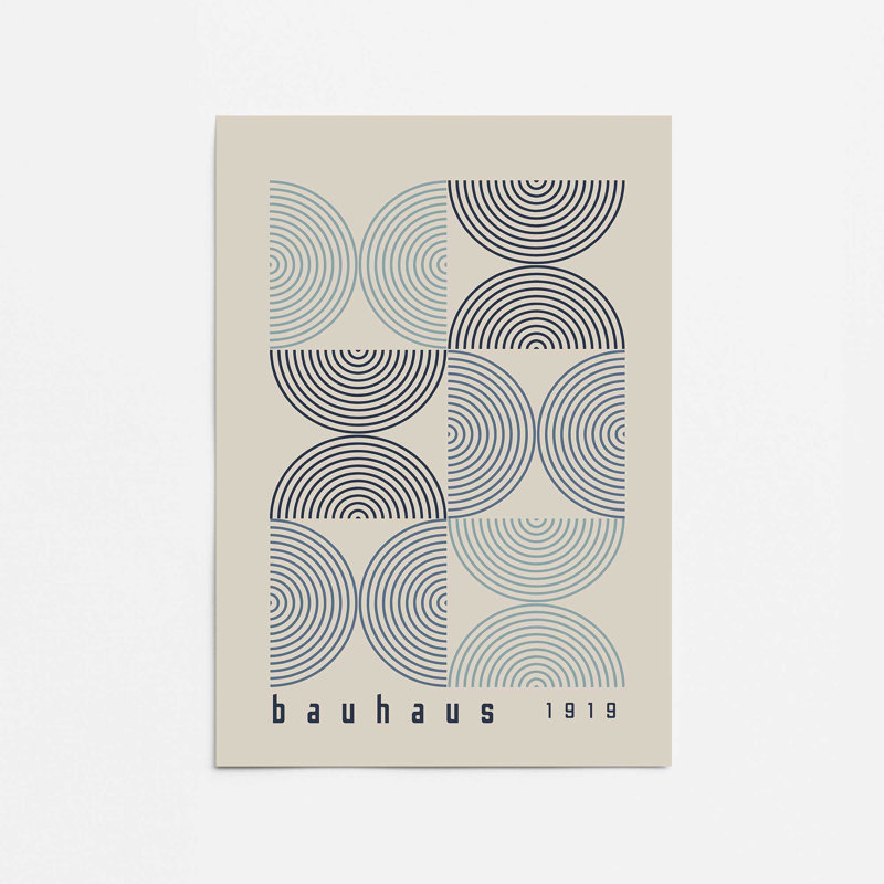 «Midnight Bauhaus Composition», affiche, Ne s’applique pas, H 24 po x l 18 po x P 0,1 po, Impression sans cadre