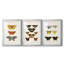 Papillons rétro IV - impression encadrée de qualité supérieure sur mesure mat - 3 pièces-825641739-825641738