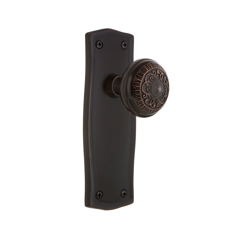Prairie Plate with Egg & Dart Door Knob, Timeless Bronze, 2 3/8