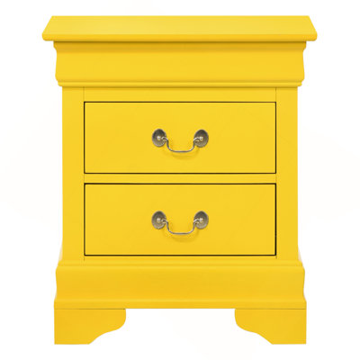 Charmante table de chevet traditionnelle jaune