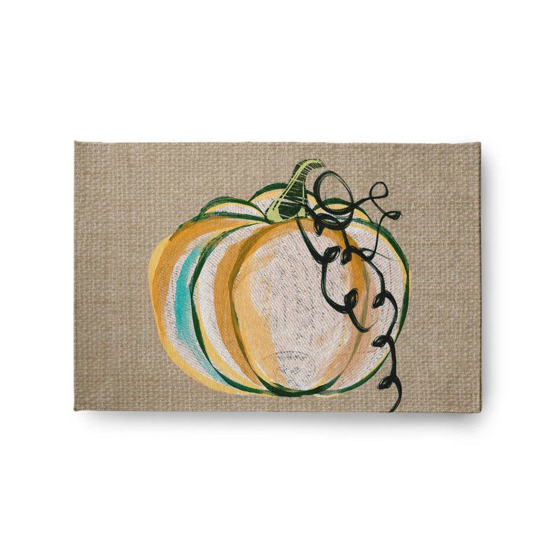 Tapis en chenille citrouille à motif citrouille CRHGN718TA12, Rectangle 2 pi x 3 pi