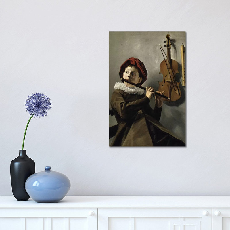 Boy Playing The Flute, C.1630 by Judith Leyster - Wrapped Canvas Painting, 45.72cm H x 30.48cm W x 1.905cm D
