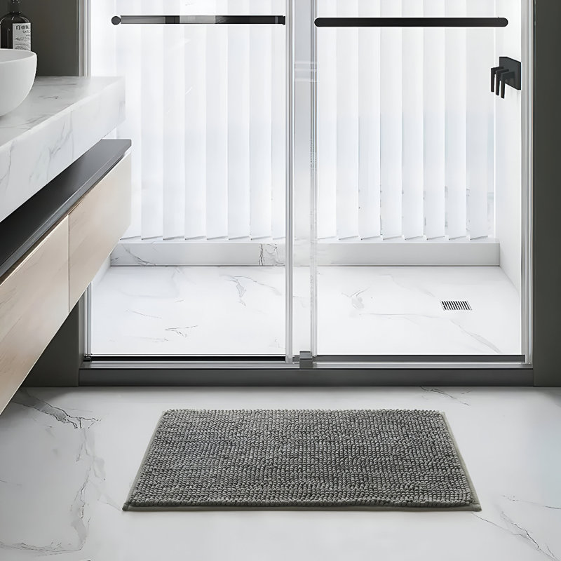 Sylvin Non-Slip Indoor Door Mat, 50cm W x 80cm L, Grey