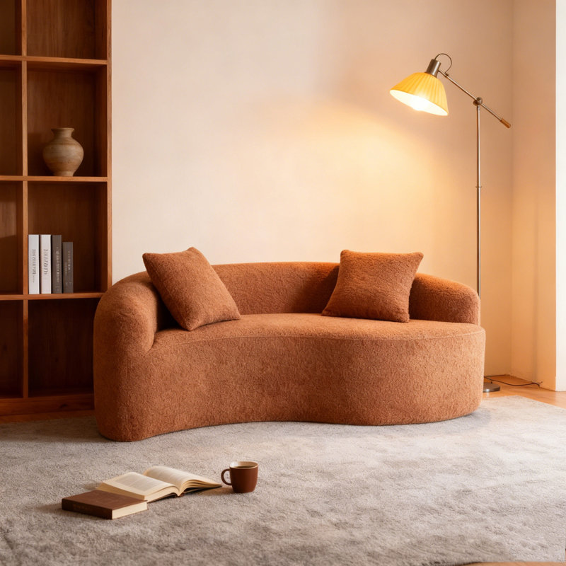 Canapé modulaire en chenille Boneless, Corail