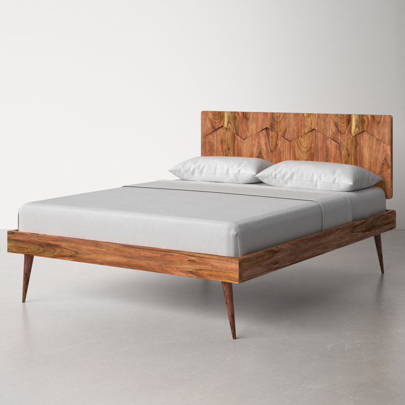 Alice Solid Wood Platform Bed, Queen