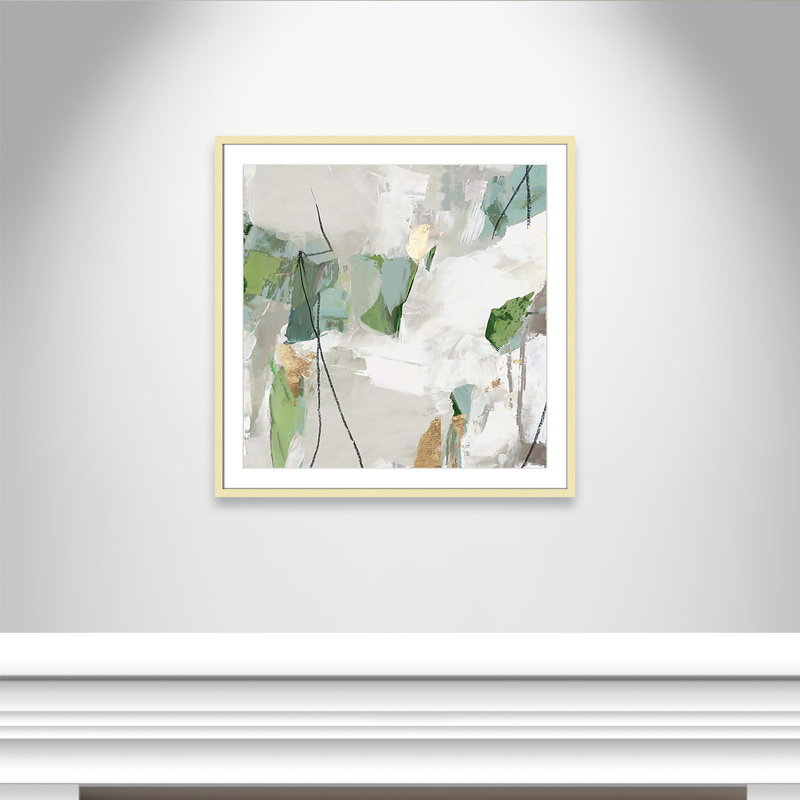 «Enchanted Emerald I» par Tom Reeves, H 32 po x l 32 po x P 1,25 po, Cadre doré encadré