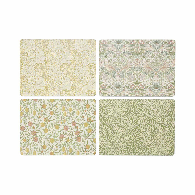 The Original Morris & Co. Strawberry Thief Coasters - Set Of 6