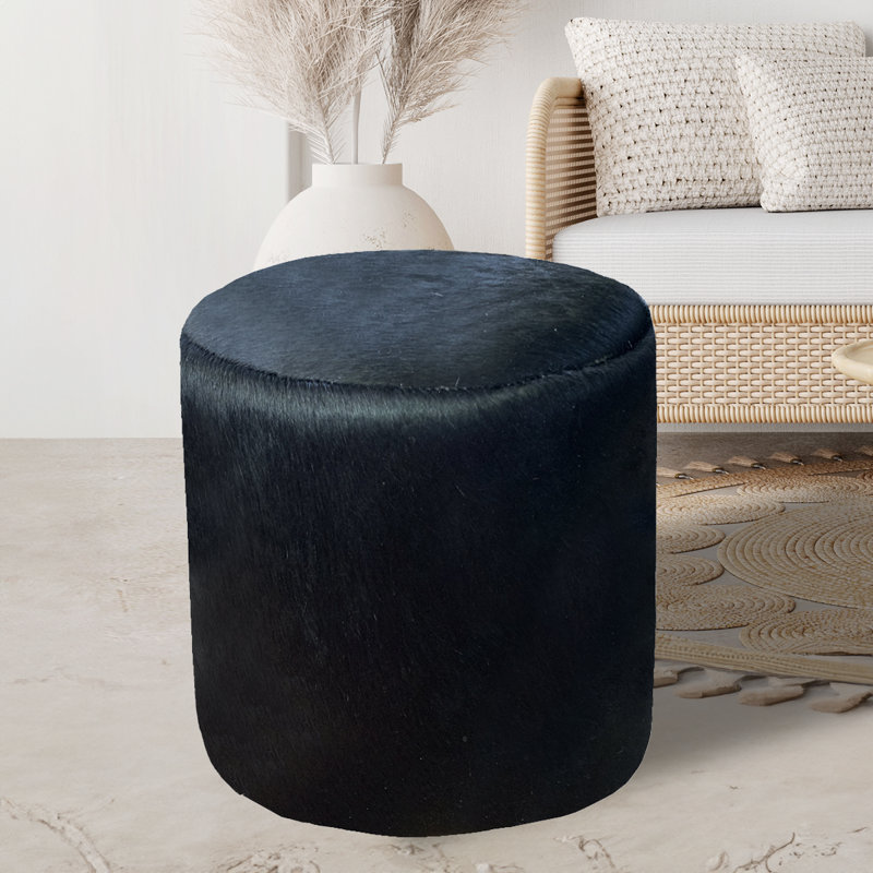 Round Ottoman, Black