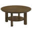 Clera Round Side End Table With Open Shelf, Light Oak Wood 36 Inch