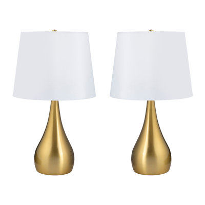 Set Of 2 Metal Table Lamps With Shade