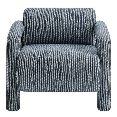 Raelene Patterned Woven Fabric Accent Chair in Navy