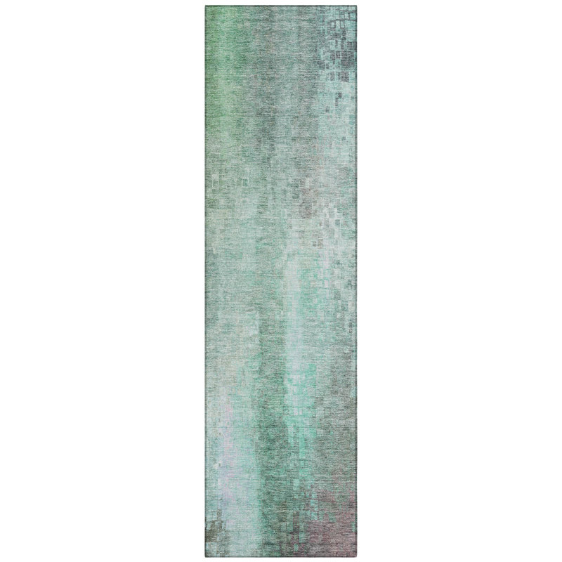 Machine Washable Indoor/Outdoor Kaczor ACN2241 Abstract Rug, Runner 2'3" x 7'6"