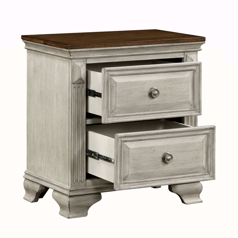 Table de chevet traditionnelle bicolore 1pc