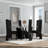 Luxury Black Boucle Dining Chairs With Black Metal Legs Set Of 2