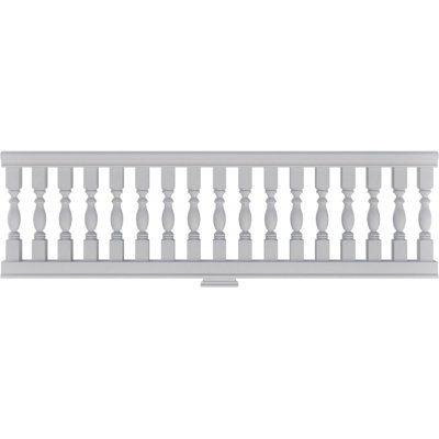 Endurathane 500 Series Winford Unassembled Balustrade Railing Kit, 26" Overall Height x 7'L. Kit includes (17) 2 1/2"W x 18"H Winford Balusters, (1) 84"L Top Rail, (1) 84"L Bottom Rail, (2) Rail Installation Kits & 1 Support Block