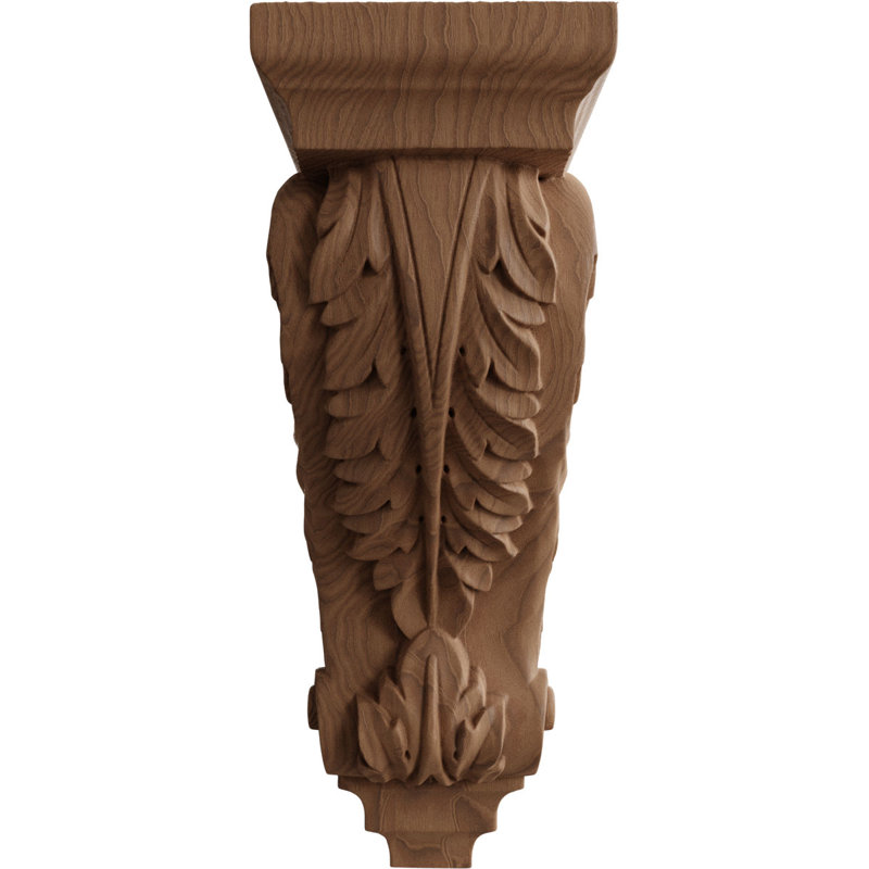 Corbeau Acanthus, Brun foncé, H 4,25 po x l 2,25 po x P 2,25 po