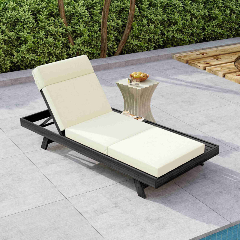 Ensemble de chaises longues, Beige, Noir