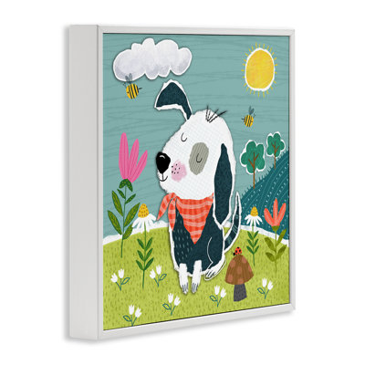 Countryside Dog Landscape Framed Giclee Art by Tina Finn