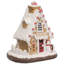 Snowy Gingerbread Peppermint House With Snowman Christmas Decoration - 11"