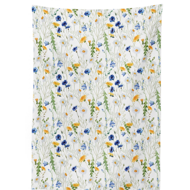 Poppies and Daisies Tablecloth, 90" L x 60" W