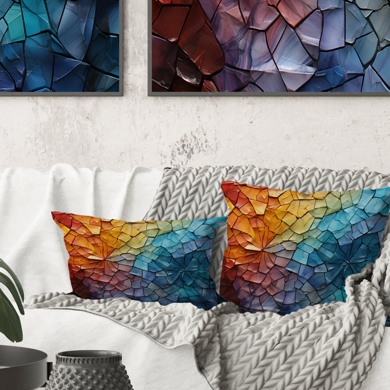 Coussin décoratif à mosaïques colorées II - Collages abstraits