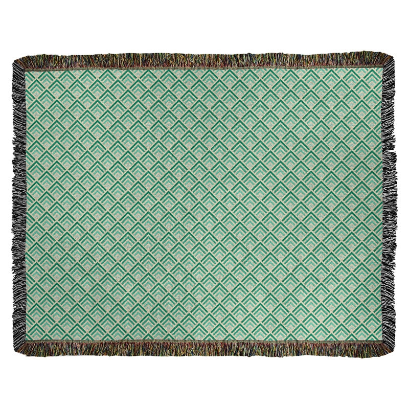 Couverture en coton tissé Katelyn Elizabeth, L 37 po x L 52 po, Vert foncé