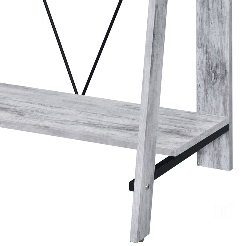 Bureau d'écriture antique blanc et noir avec tablette supérieure