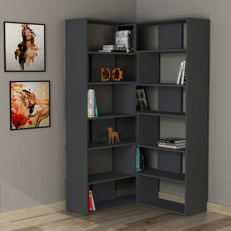Amalda Corner Bookcase, Anthracite
