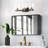3-Light matte black dimmable striped glass wall lamp