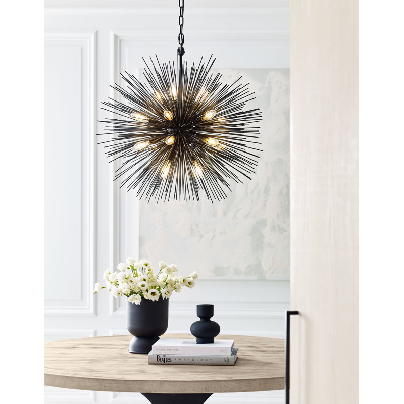 Kelly Wearstler Strada Round Chandelier, Polished Nickel, 40.75" H x 40.25" W x 40.25" D