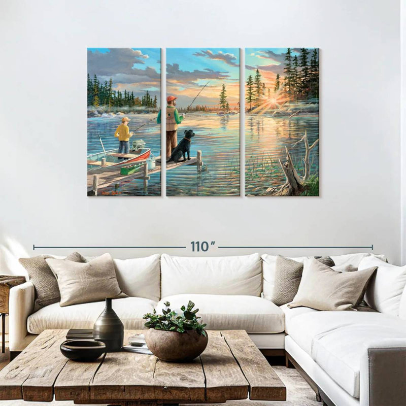 Fishing At Dawn, 48" H x 74" W