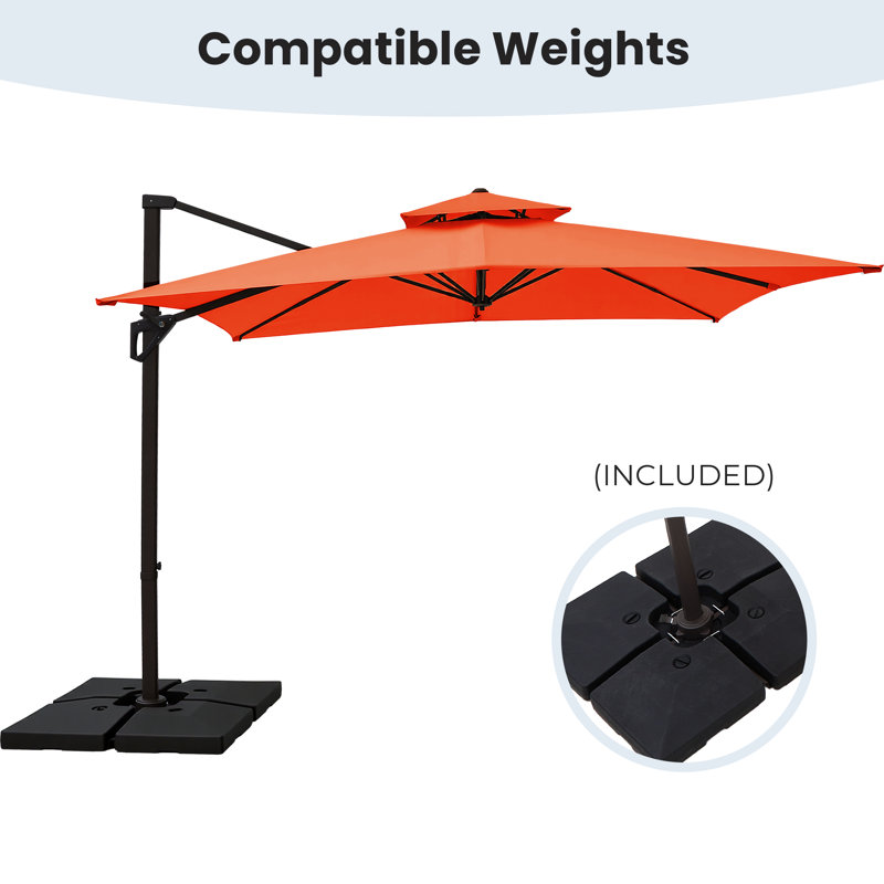  Parasol carré en porte-à-faux 120 "x 120" Pulk, Orange