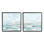 Abstrait océan vagues, paysage panoramique, ciel nuageux, ensemble de 2 giclées d'art texturé par June Erica Vess