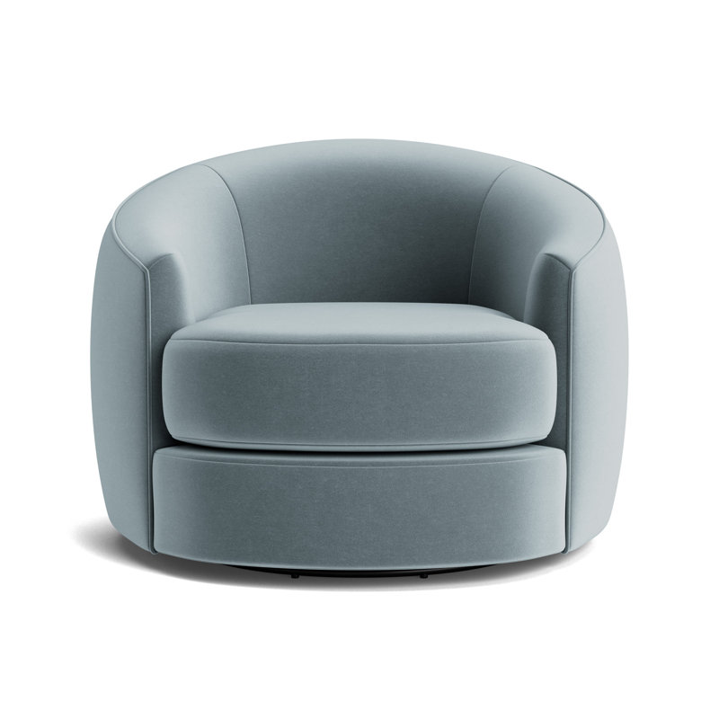 Giselle Full Swivel Chair, Performance Velvet - Harbor