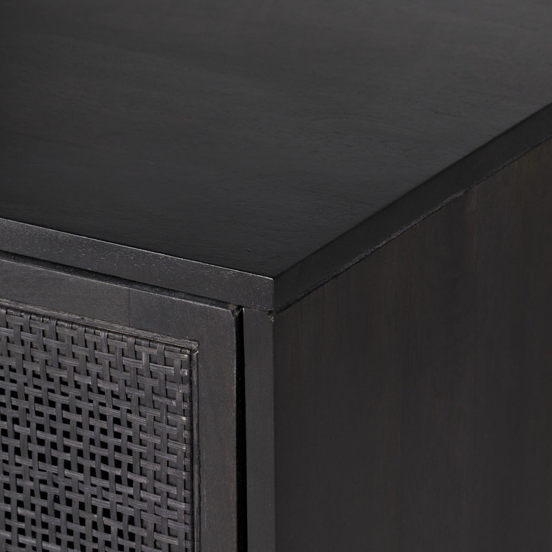 Carmel Solid Wood Accent Cabinet, Black