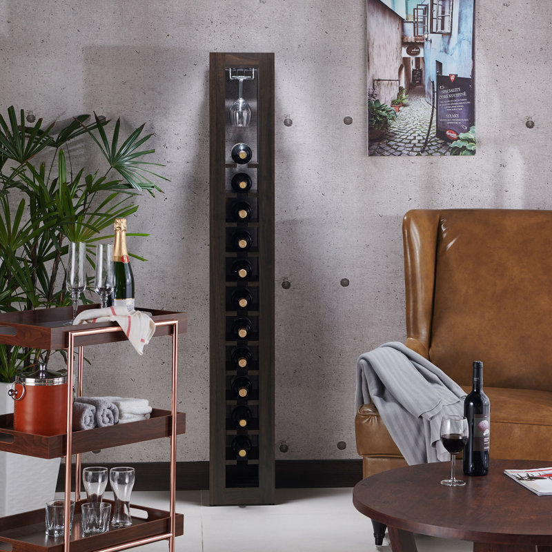 11 - Bottle Wine Bottle & Glass Rack, Wenge