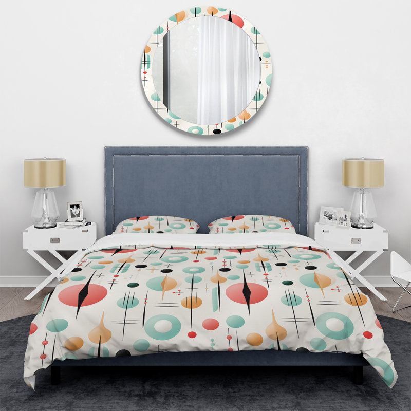 Pastel Scandinavian Geometric Shapes V - Ensemble de housse de couette géométrique