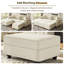Canapé modulaire en velours de campagne avec repose-pieds Annalease Chesterfield-707825926-707825928