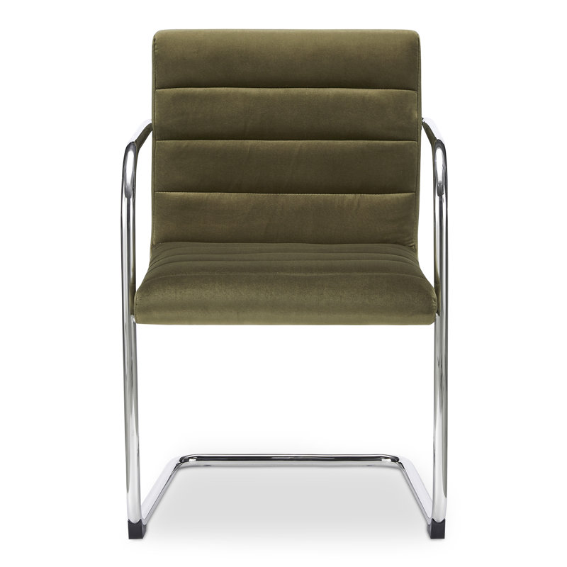 Pedro Dining Chair Green Mohair Set of Two, Green